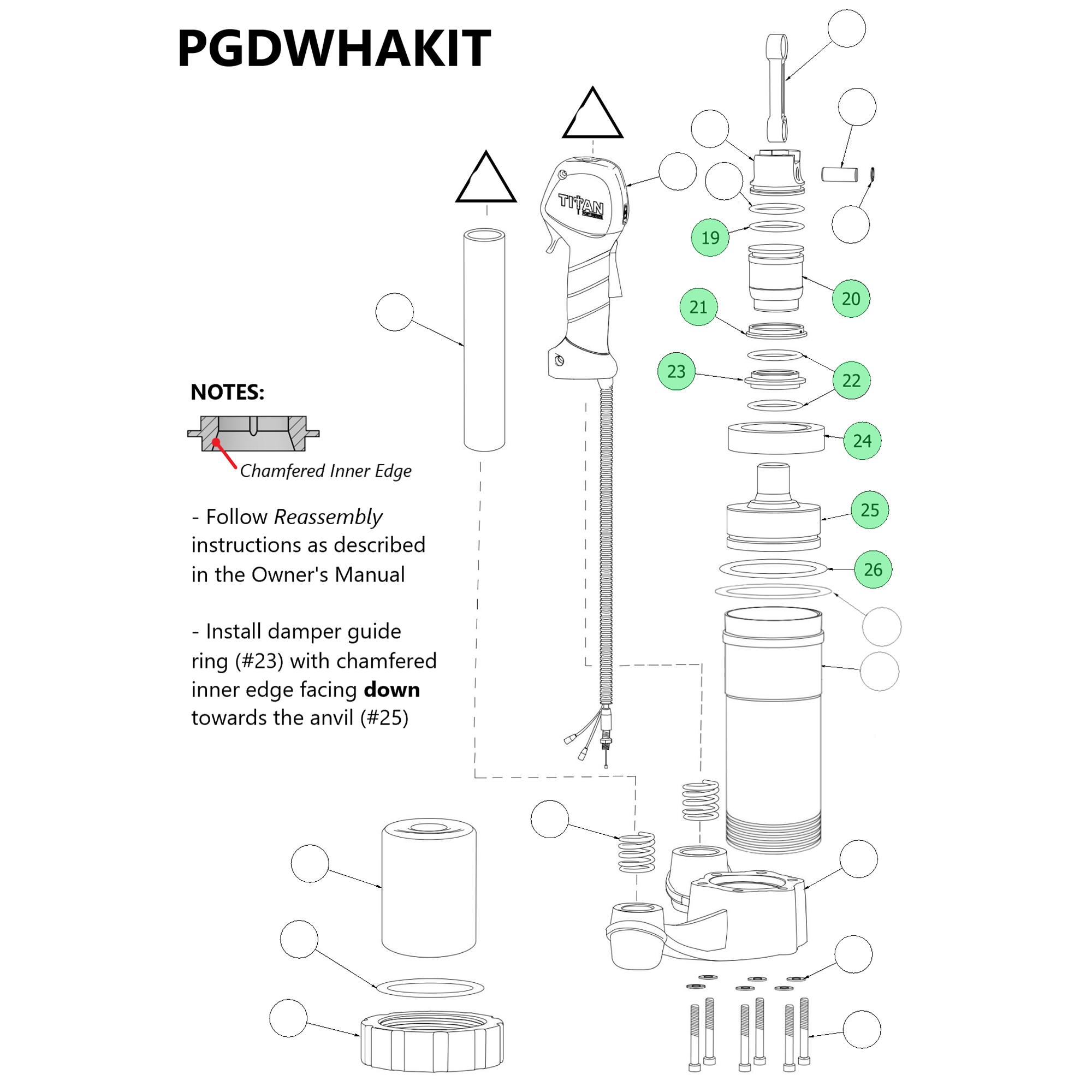 peitan様① Titan Post Drivers Hammer/Anvil Assembly, 2000/2000X