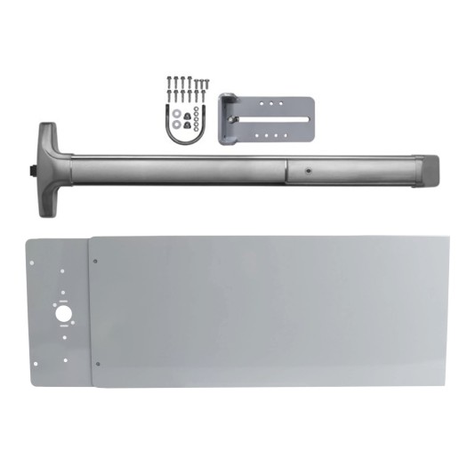 Chain Link DAC Standard Exit Bar Kit with 36" Detex Advantex Bar with Switch & 12" Tall Silver Plate