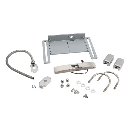 Chain Link DAC Mounting Kit with Silver HES 9600 Electric Strike & Mounting Bracket