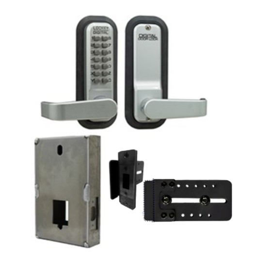 Chain Link DAC Single-Sided Combination Lock & Lever Handle Kit with Aluminum Box & Black Receiver