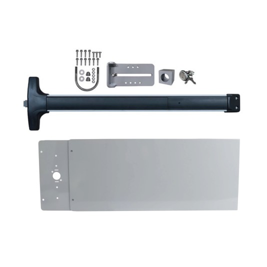 Chain Link DAC Superior Kit with 48" Detex Value Series Exit Bar with Switch & 12" Tall Silver Plate