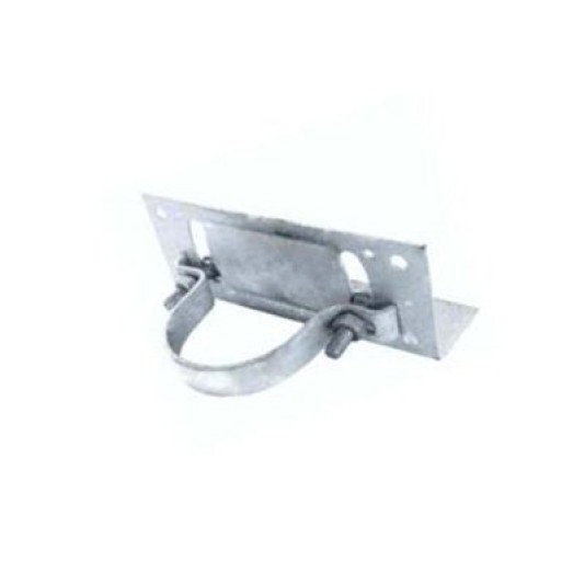 Rackable Chain Link 2" [1 7/8" OD] x 6" Adjustable Wooden Fence to Post Line Adapter (Galvanized Pressed Steel)