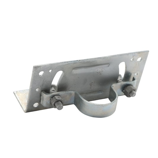 Rackable Chain Link 1 5/8" [1 5/8" OD] x 6" Adjustable Wooden Fence to Post Line Adapter (Galvanized Pressed Steel) (Adapter)
