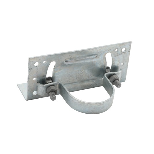 Rackable Chain Link 2 1/2" [2 3/8" OD] x 6" Adjustable Wooden Fence to Post Line Adapter (Galvanized Pressed Steel) (Adapter)
