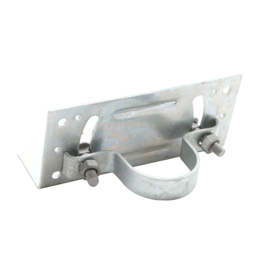 Rackable Chain Link 2" [1 7/8" OD] x 6" Adjustable Wooden Fence to Post Line Adapter (Galvanized Pressed Steel) (Adapter)