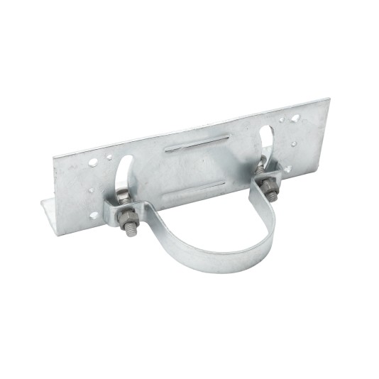 Rackable Chain Link 3" [3 7/8" OD] x 6" Adjustable  Wooden Fence to Post Line Adapter (Galvanized Pressed Steel) (Adapter)