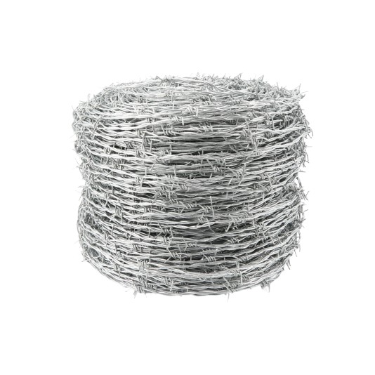 Chain Link 1320' 4-Point Barbed Wire Roll w/ 5" Coil Spacing - Class 3 Barbed Wire (Galvanized Steel)