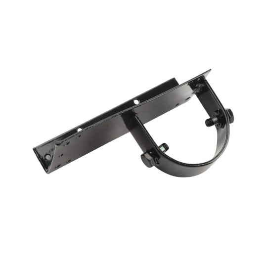 Chain Link 2 1/2" [2 3/8" OD] x 6" Wooden Fence to Post End Adapter (Powder Coated Black HDG Galvanized Pressed Steel)