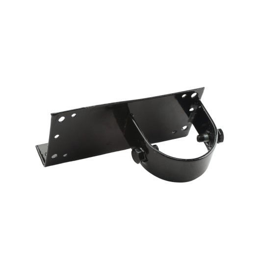 Chain Link 2 1/2" [2 3/8" OD] x 6" Wooden Fence to Post End Adapter (Powder Coated Black HDG Galvanized Pressed Steel)