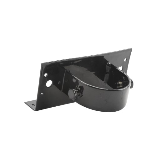 Chain Link 2 1/2" [2 3/8" OD] x 6" Wooden Fence to Post Line Adapter (Powder Coated Black HDG Galvanized Pressed Steel) (Adapter)