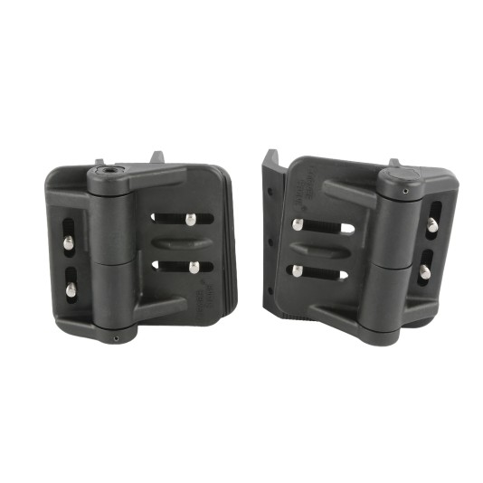 Chain Link Heavy-Duty Self-Closing Adjustable Gate Hinges for 1 5/8" to 3" [2 7/8" OD] Round Posts to Round Gate Automatic Closing Nylon Hinges (Pair)