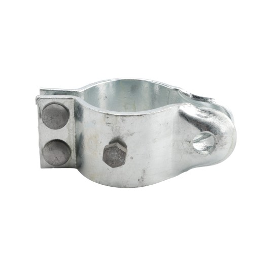 3 1/2" (3 1/2" OD) Industrial Round Post Collar Hinge - Back Bolt Style Gate Hinge (Set Screw) HDG Pressed Steel - CHBB-312