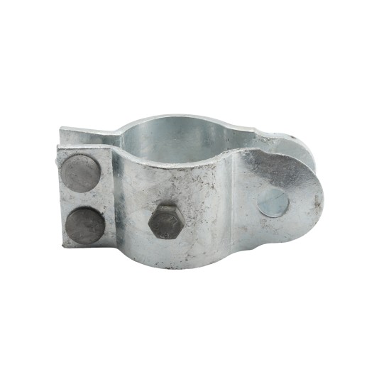 3" (2 7/8" OD) Industrial Round Post Collar Hinge - Back Bolt Style Gate Hinge (Set Screw) HDG Pressed Steel - CHBB-3
