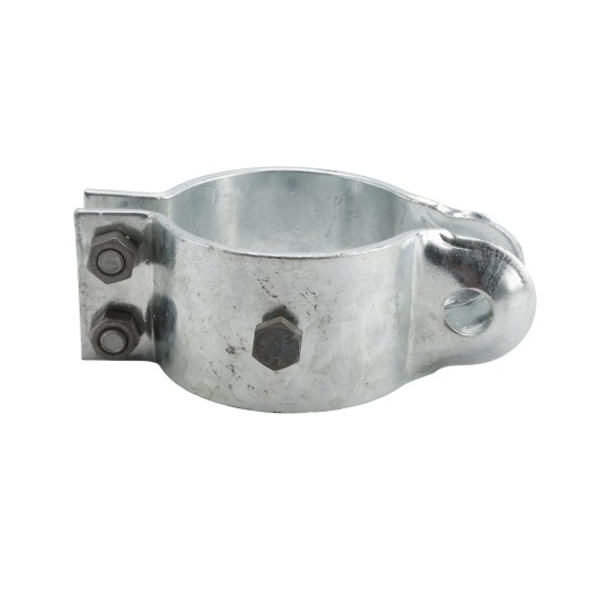 4 1/2" (4 1/2" OD) Industrial Round Post Collar Hinge - Back Bolt Style Gate Hinge (Set Screw) HDG Pressed Steel - CHBB-412