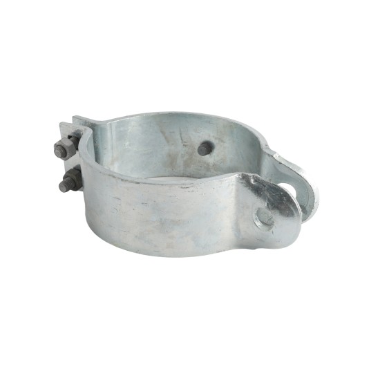 6 5/8" (6 5/8" OD) Industrial Round Post Collar Hinge - Back Bolt Style Gate Hinge (Set Screw) HDG Pressed Steel - CHBB-658