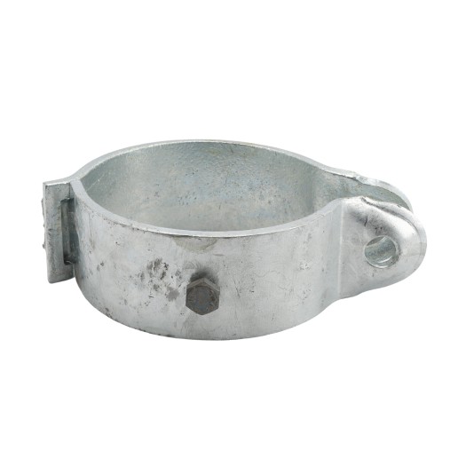 6 5/8" (6 5/8" OD) Industrial Round Post Collar Hinge - Back Bolt Style Gate Hinge (Set Screw) HDG Pressed Steel - CHBB-658