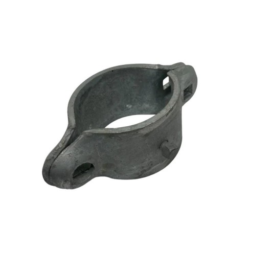 4 1/2" (4 1/2" OD) Industrial Round Post Collar Hinge - Back Bolt Style Gate Hinge (Set Screw) HDG Pressed Steel - CHBB-412