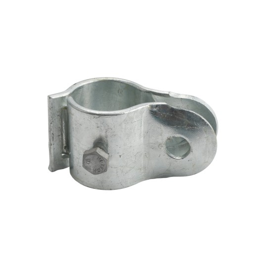 2 1/2" (2 3/8" OD) Industrial Round Post Collar Hinge - Hook & Eye Interlocking Style Gate Hinge (Set Screw) HDG Pressed Steel - CHHE-212