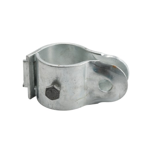 3" (2 7/8" OD) Industrial Round Post Collar Hinge - Hook & Eye Interlocking Style Gate Hinge (Set Screw) HDG Pressed Steel - CHHE-3