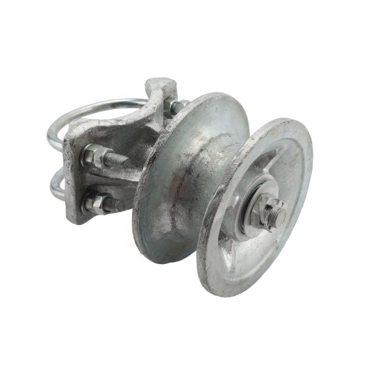 Chain Link 4" Round Post x 2 1/2" [2 3/8" OD] Heavy Duty Round Gate Frame Cantilever Roller for Sliding Gates (Malleable Steel) (Cantilever Roller)