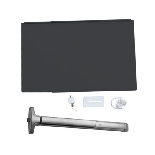 Chain Link DAC 48" Black Detex Advantex exit bar Premium Kit with Plate  (Stainless Steel)