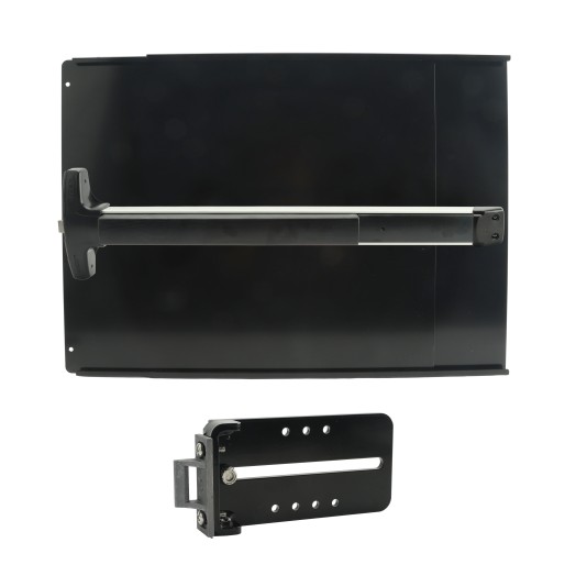 Chain Link DAC Standard Detex 36" Exit Bar Kit w/ Black Adjustable Mounting Plate (Stainless Steel)