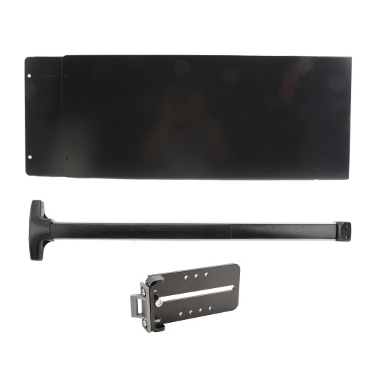 Chain Link DAC 48" Black Detex Standard exit bar Kit with Mounting Plate (Anodized Aluminum)