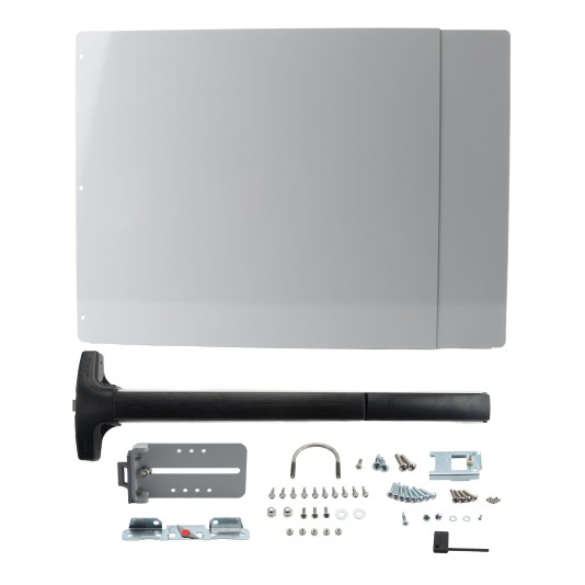 Chain Link DAC Standard Detex 36" Exit Bar Kit w/ Adjustable Silver Mounting Plate (Stainless Steel)