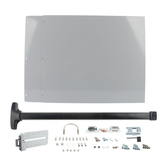 Chain Link Fence Gate DAC 48" Detex Standard Exit Bar Kit with Adjustable Mounting Plate (Anodized Aluminum)
