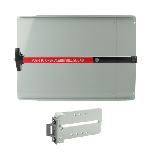 Chain Link DAC Standard Detex 48" Exit Bar Kit w/ Silver Adjustable Mounting Plate (Stainless Steel)