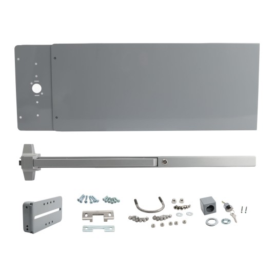 Chain Link DAC 42" Detex Deluxe Panic Exit Bar Kit with Lockbox & Mounting Plate   (Aluminum)