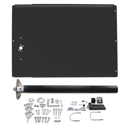 Chain Link Fence Gate DAC 36" Black Detex Superior Exit Bar Kit with Adjustable Mounting Plate, Lock Box, & Electric Latch Retraction