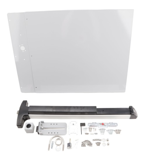 Chain Link DAC Superior Detex 36" Exit Bar Kit w/ Silver Adjustable Mounting Plate and Lock Box - Exit Bar (Stainless Steel)