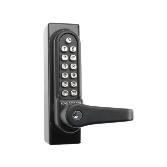 Chain Link Fence Gate DAC Combo Lock for Panic Bar Kits (Black Lockbox, Field Reversible)