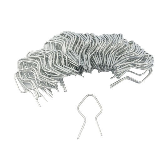 T Post Clips EZ Twist Preformed Steel Tie Wire 11 Gauge Fence Ties - 100 Pack (Galvanized Steel)