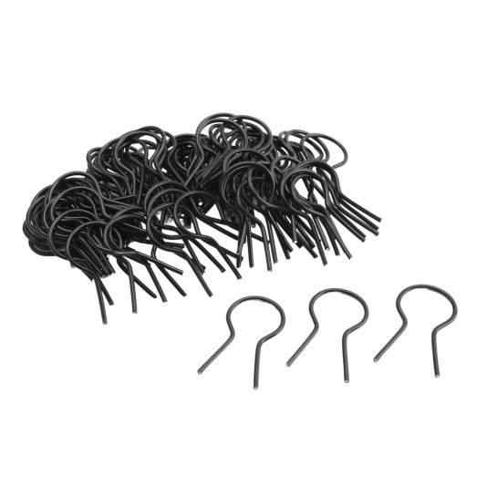 EZ Twist 1 3/8 inch OD x 9 Gauge Preformed Steel Tie Wire - Fence Ties - 100 Pack Black Vinyl Coated