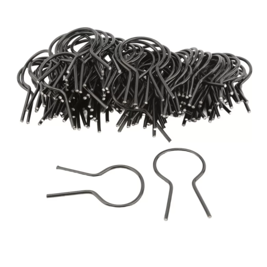 EZ Twist 1 3/8" OD x 9 Gauge Preformed Steel Tie Wire - Fence Ties - 100 Pack (Black Vinyl Coated) (Fence Ties) (Fence Ties)