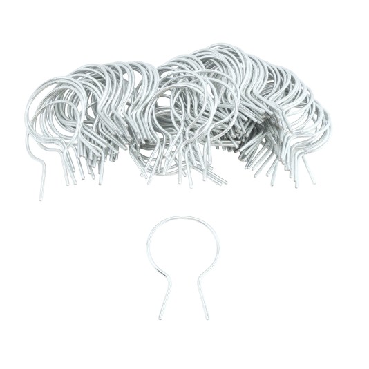 EZ Twist 2 1/2" (2 3/8" OD) x 9 Gauge Preformed Galvanized Steel Tie Wire - Fence Ties - 100 Pack (Galvanized Steel)