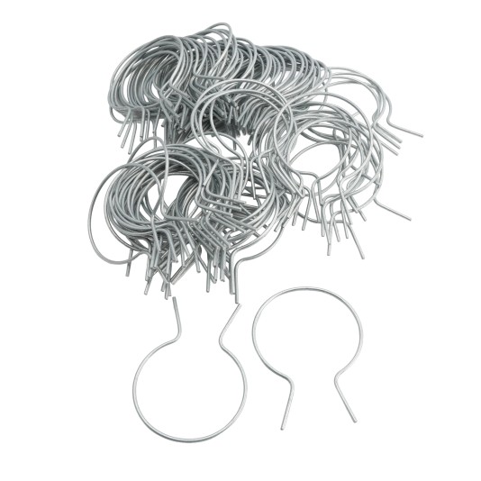 EZ Twist 3 1/2" (3 1/2" OD) x 9 Gauge Preformed Galvanized Steel Tie Wire - Fence Ties - 100 Pack (Galvanized Steel)