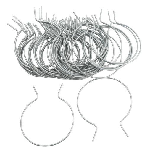 EZ Twist 4 1/2" (4 1/2" OD) x 9 Gauge Preformed Galvanized Steel Tie Wire - Fence Ties - 50 Pack (Galvanized Steel)