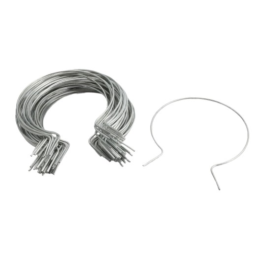 EZ Twist 6 5/8 inch by 9 Gauge Preformed Galvanized Steel Tie Wire 9 Gauge Fence Ties - 50 Pack