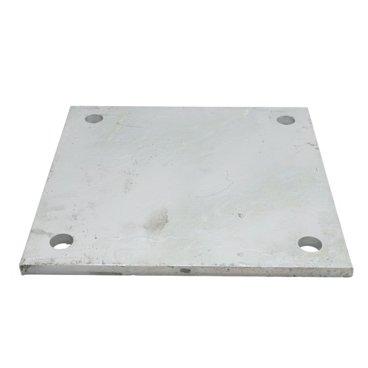 Chain Link 1/2" x 12" x 12" Weldable Surface Mount Floor Flange - Base Plate (Galvanized Steel) (Floor Flange)