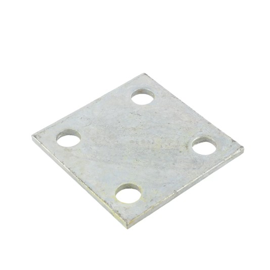Chain Link 1/4" x 4" x 6" Weldable Surface Mount Floor Flange - Base Plate (Hot Dip Galvanized Steel) 4 Hole 5/8" (2 Hole Shown)