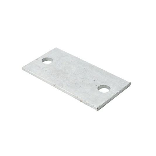 Chain Link 1/4" x 3" x 8" Weldable Surface Mount Floor Flange - Base Plate (Hot Dip Galvanized Steel) 2 Hole 5/8"