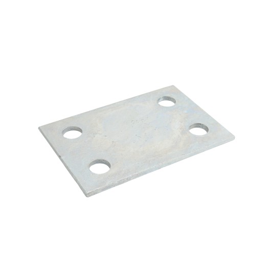 Chain Link 1/4" x 4" x 6" Weldable Surface Mount Floor Flange - Base Plate (Hot Dip Galvanized Steel) 4 Hole 5/8" 