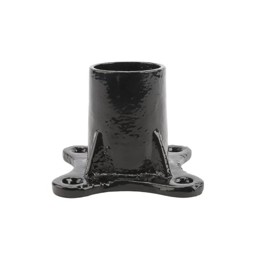 Chain Link 2 1/2" [2 3/8" OD] Black Floor Flange Malleable (Galvanized Malleable Steel)