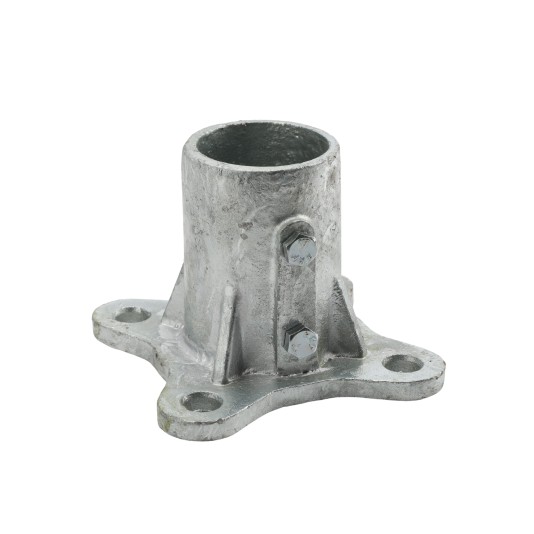 Chain Link 2 1/2" [2 3/8" OD] Surface Mount Floor Flange w/ 2 Set Screws (Galvanized Malleable Steel)
