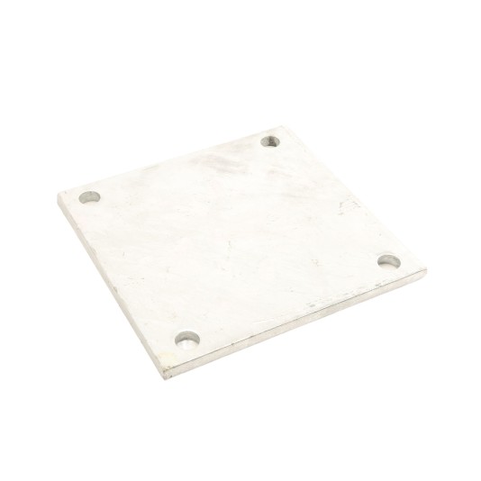 Chain Link 3/8" x 6" x 8" Weldable Surface Mount Floor Flange - Base Plate (Hot Dip Galvanized Steel)  4 Hole 5/8"