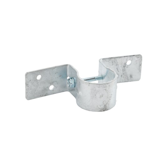 Wood to Steel Pipe Grip Tie 1 5/8" Round Post to Wood Fence Bracket - Galvanized