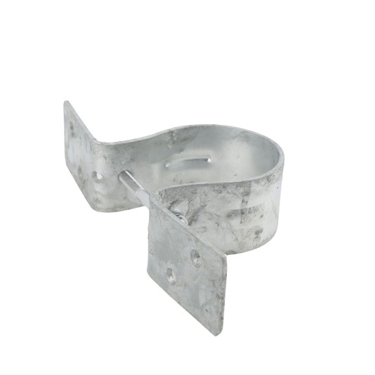 Wood to Steel Pipe Grip Tie 2" Round Post to Wood Fence Bracket - Galvanized